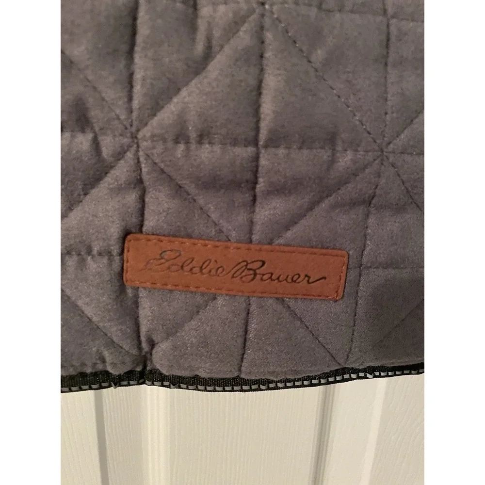 Eddie Bauer Pet Apparel Dog Fleece Lined Coat Jacket LARGE Blue/Gray NEW